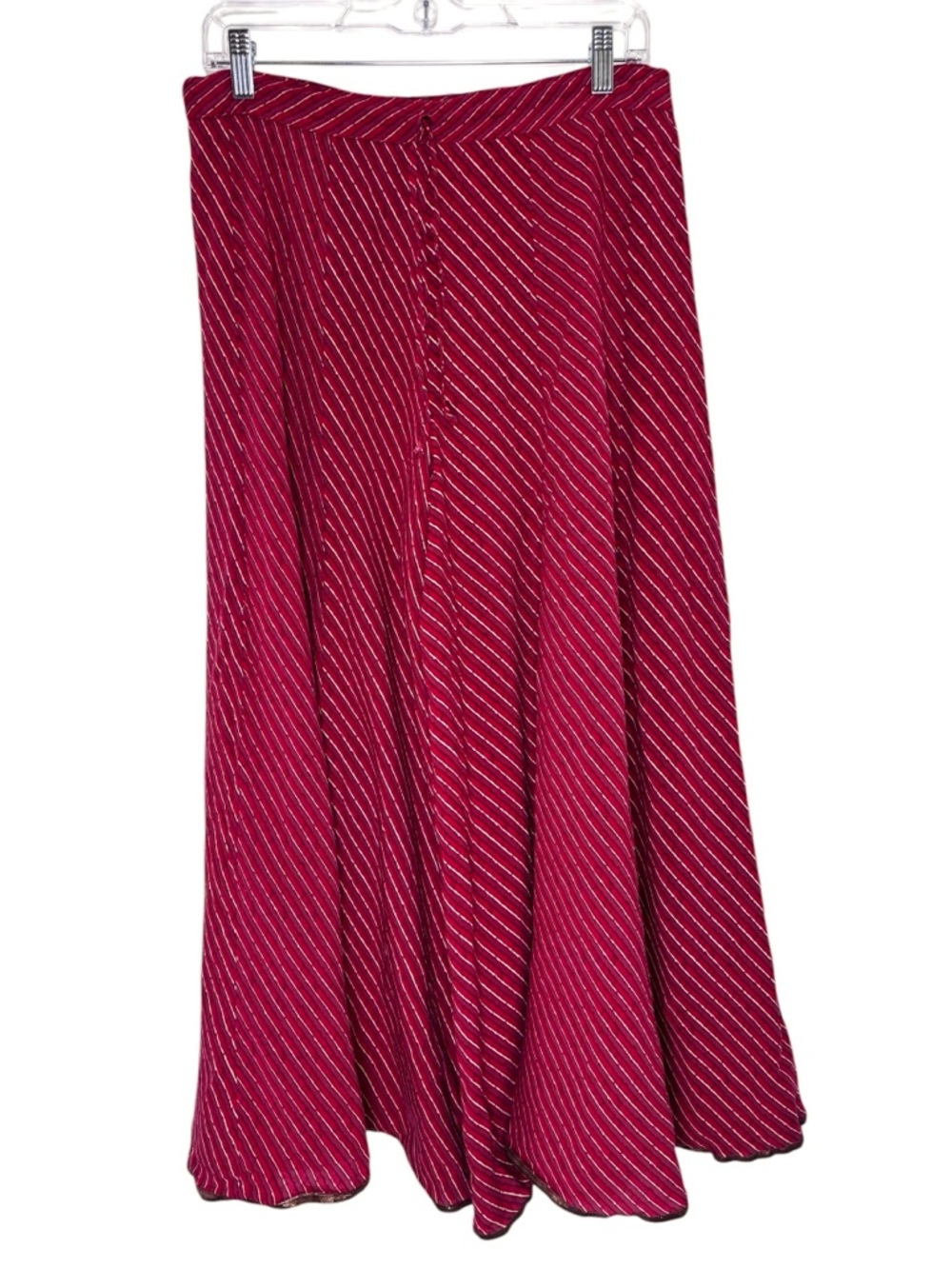 Biba Red Stripe Wide Leg Gaucho Pants Boho 100% Viscose Size M